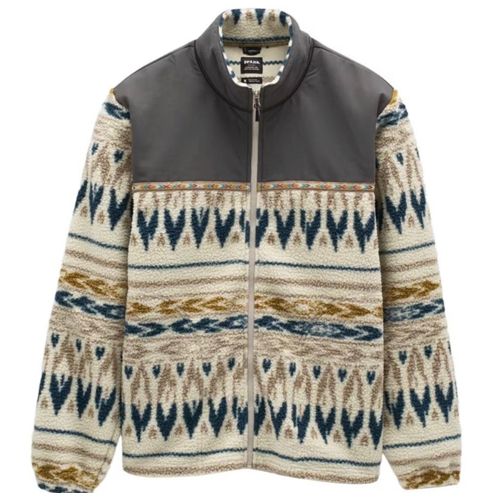 NWOT REI Prana Fleece Hurricane Jacket - Tan Tribal Print